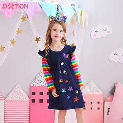 Vestido de algodón con mariposas – Manga larga para niña