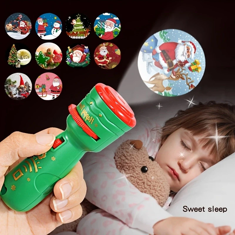 Proyector navideño infantil con escenas de Santa y árbol - imagen 4