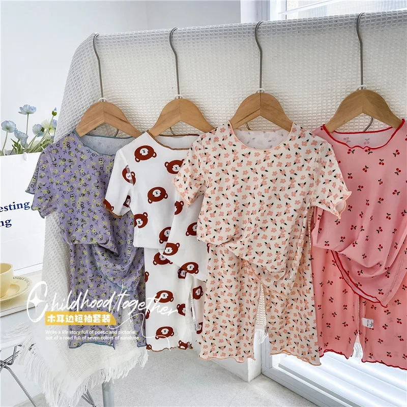 Somenie Pijama infantil de algodón floral – Verano - imagen 2