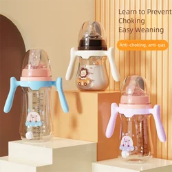 Botella agua infantil portátil con pajita de silicona y mango