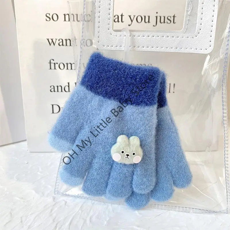 M76C Guantes tejidos invierno para bebé, guantes cálidos Color grueso para bebé 0 a 3 años - imagen 4