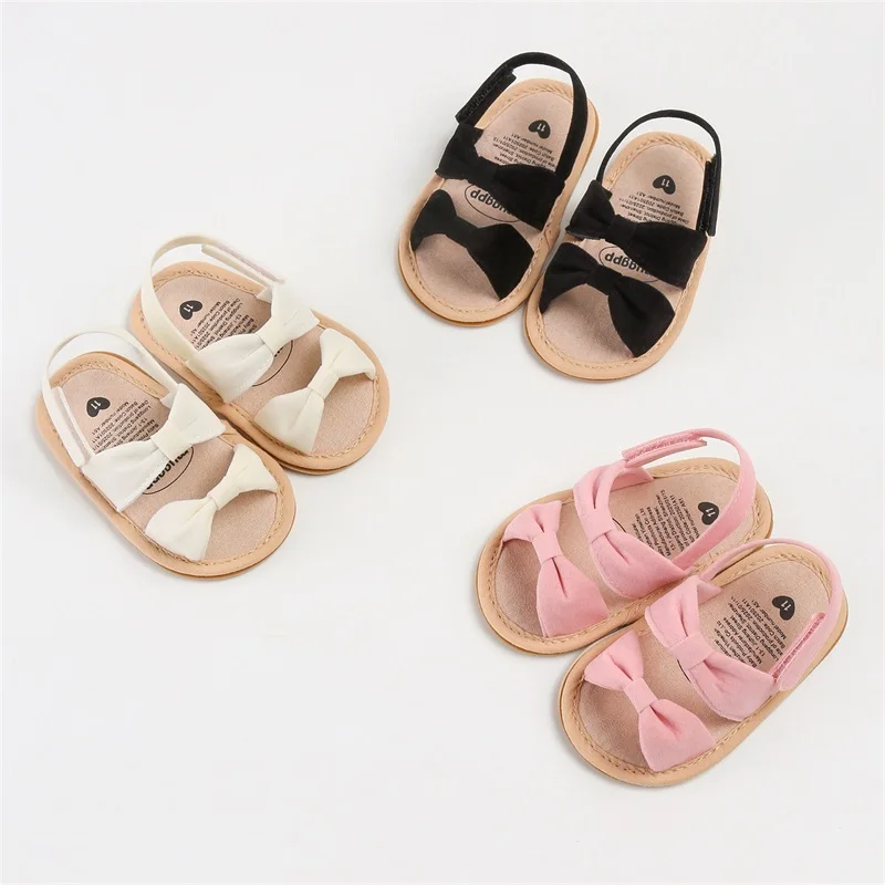 VISgogo Sandalias con lazo de verano para niña, suela de goma antideslizante, zapatos con punta abierta para fiesta escolar al aire libre