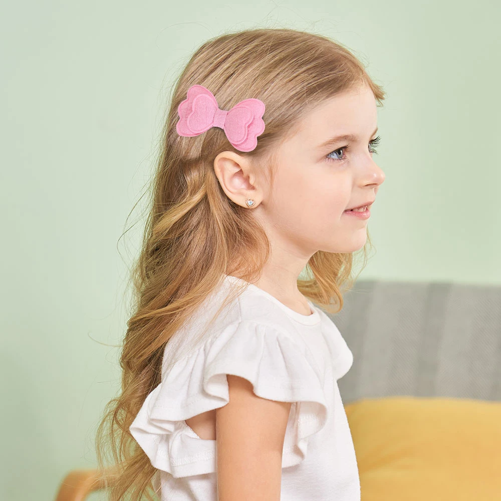 10 unids/set de lazos para el cabello de mariposa para niños con Clip para niñas, lazo de algodón de doble capa, flequillo, Pin, accesorios para el cabello - imagen 4