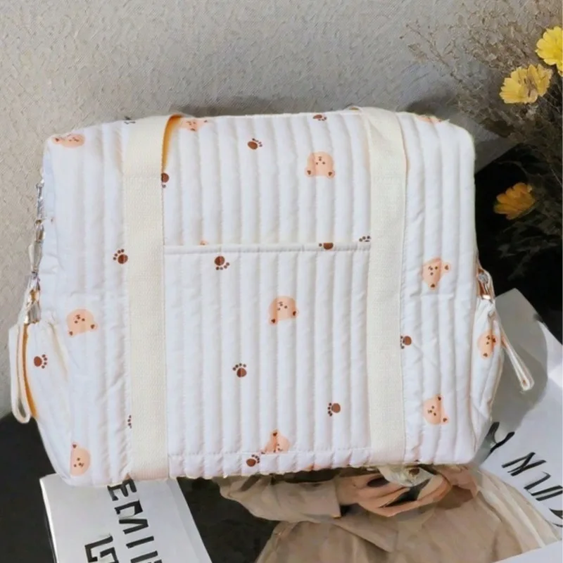 Bolsa de pañales de estilo coreano, bolsa de mamá multifunción de gran capacidad a la moda con correas para cochecito, organizador de bolsa de maternidad impermeable - imagen 2