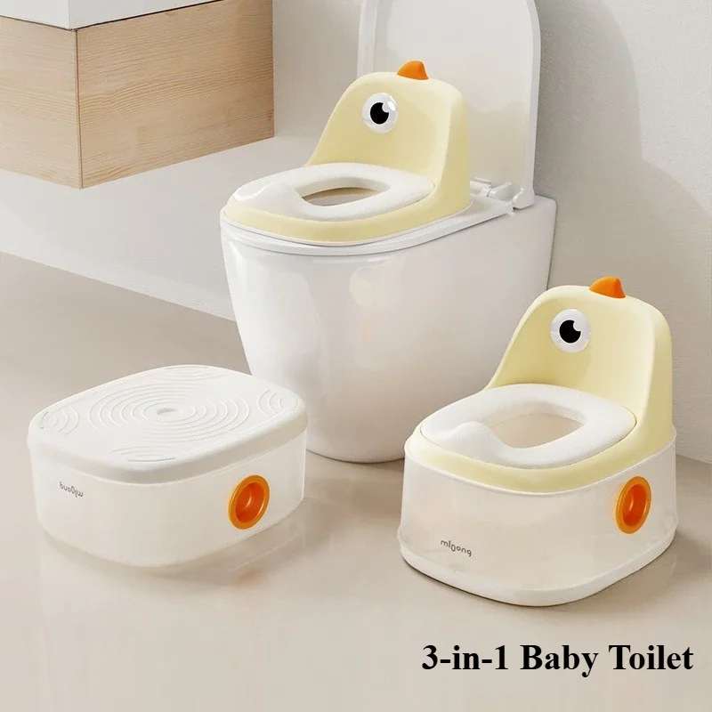 Orinal 3 en 1, asiento de entrenamiento, olla de baño portátil para bebé, orinal de baño móvil para niños, orinal para niños, asiento de inodoro - imagen 2
