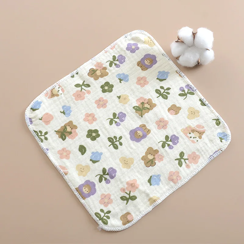 5 unids/set toalla de bebé 25*25Cm toalla de Saliva de algodón de gasa suave manta de bebé recién nacido para niñas niños pañuelo de lavado de cara reutilizable - imagen 4