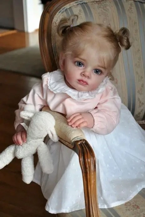 NPK-Kit de muñeco realista sin terminar, hecho a mano, alta cantidad, 24 pulgadas, piezas de bricolaje ya pintadas, Tutti con pelo rubio, bebé realista - imagen 5