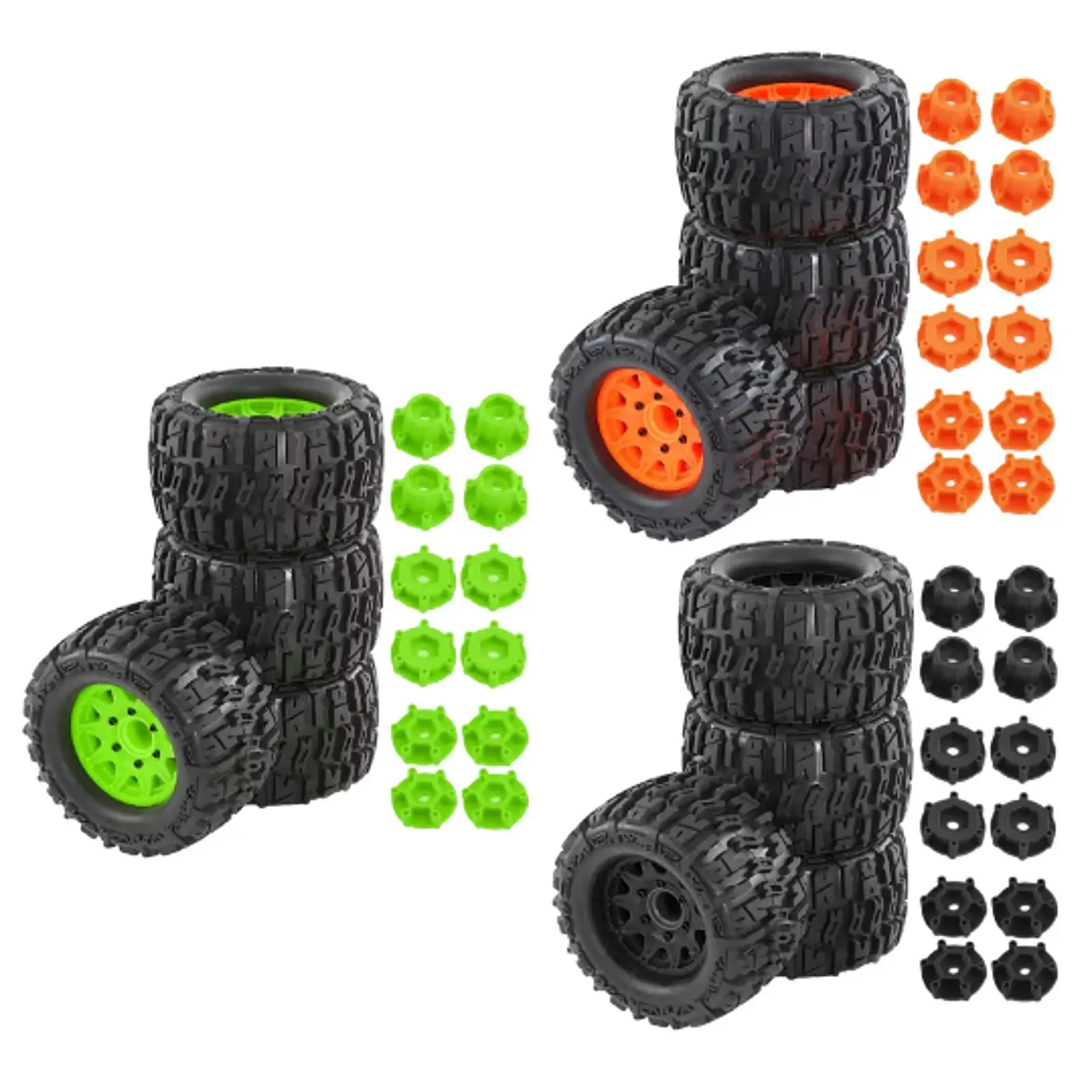 4x RC Tyre 125mm Diameter Good Grip Spare Parts for 1:10 Model Vehicles