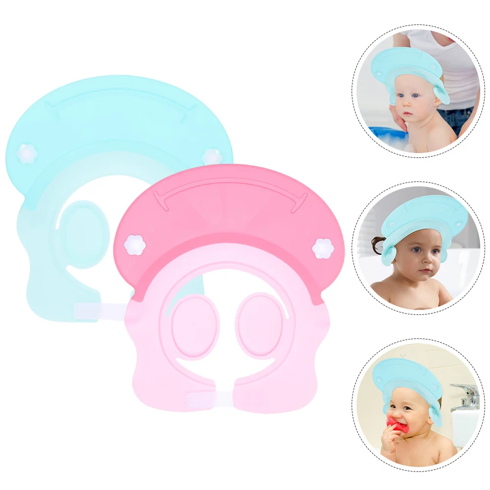Gorros de ducha para bebé, gorro de baño de silicona ajustable, protector para lavado de cabello para niños pequeños, visera de ducha para baño, gorro de champú para bebé, 2 uds. - imagen 5