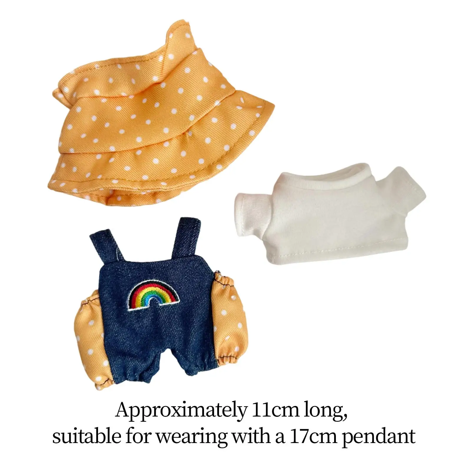 Plush Doll Clothes Suit Outfit DIY Clothing for Kids Educational Fashion Suspender T Shirt and Hat Costumes for 6.69inch Doll