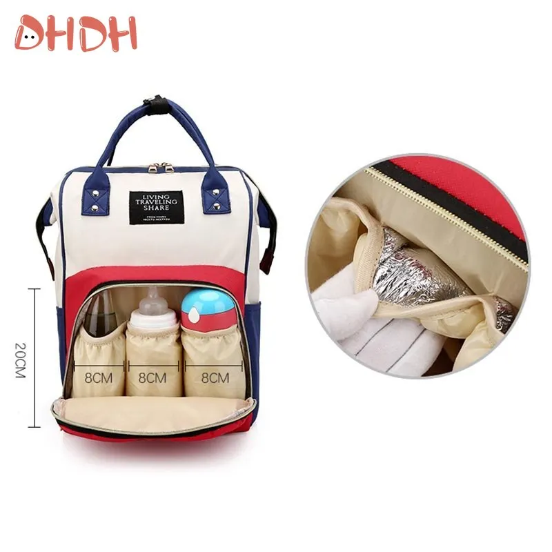 DHDH Mochila pañalera impermeable de gran capacidad para viajar - imagen 5