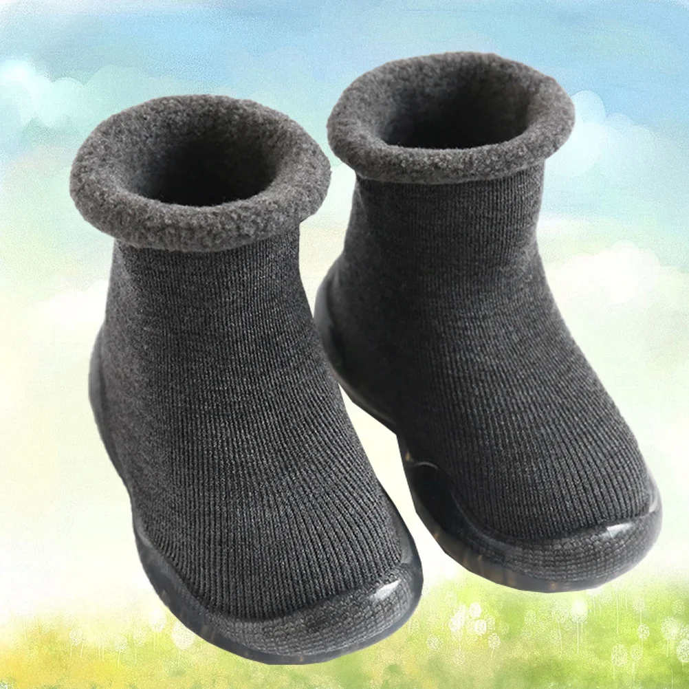 Calcetín de algodón para bebé, color gris, talla 22 23, antideslizante, cálido, calcetines de suelo para bebé, transpirable, para antes de caminar - imagen 4