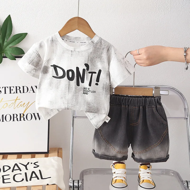 Conjunto verano bebé camiseta y pantalón corto de algodón - imagen 3