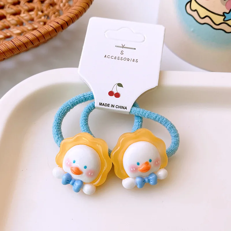 2PCS.2 piezas de anillos para el cabello de frutas translúcidas de dibujos animados lindos y dulces: suaves, ideales para coletas de bebé, encantadores accesorios para el cabello para niños. - imagen 2