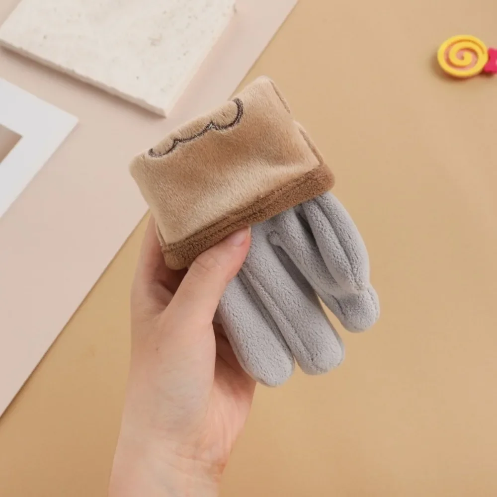 Nuevos guantes de esquí bonitos de oso, manoplas de ciclismo de lana Polar, guantes cálidos de invierno a prueba de frío - imagen 4