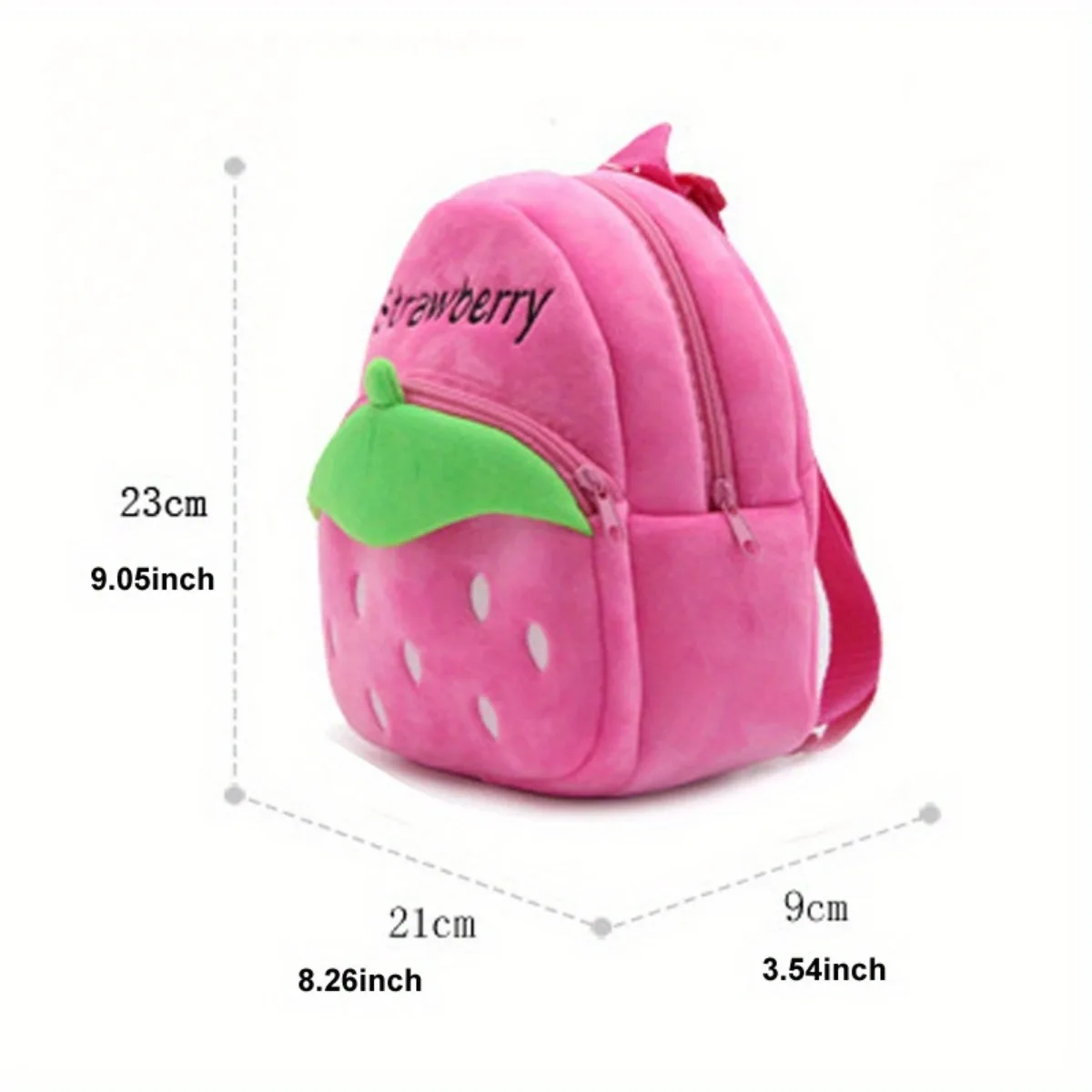 Mochila De felpa para bebé, Bolsa Escolar de fresa de dibujos animados, estilo fruta rosa, almacenamiento preescolar, regalo de cumpleaños para niñas - imagen 2
