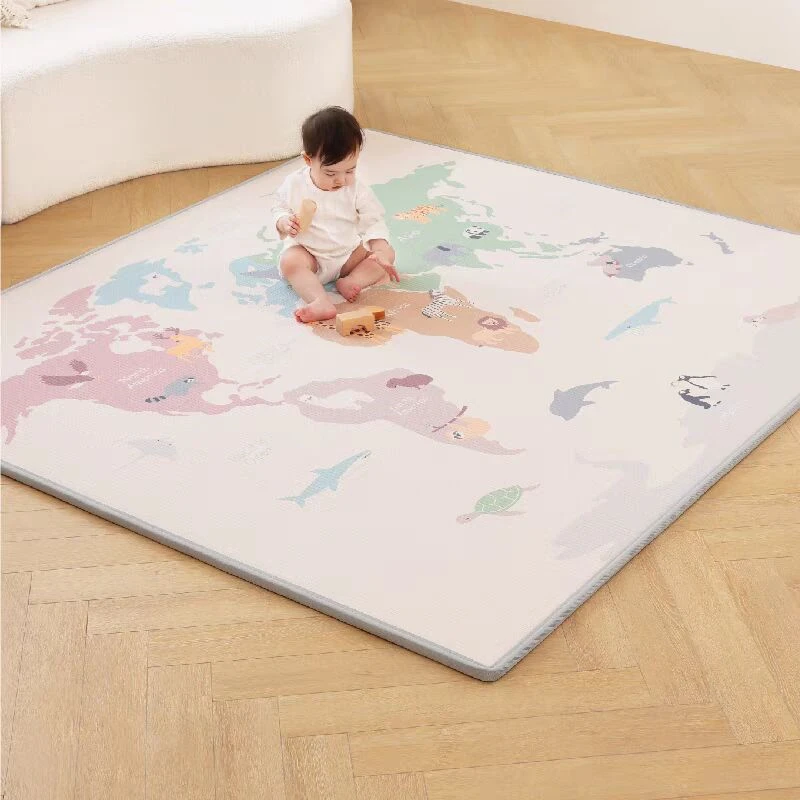 Alfombras de juego para gatear para bebé, alfombra plegable de 1cm EPE respetuosas con el medio ambiente, alfombra rosa para niña, alfombra de juego para niños, alfombra de seguridad