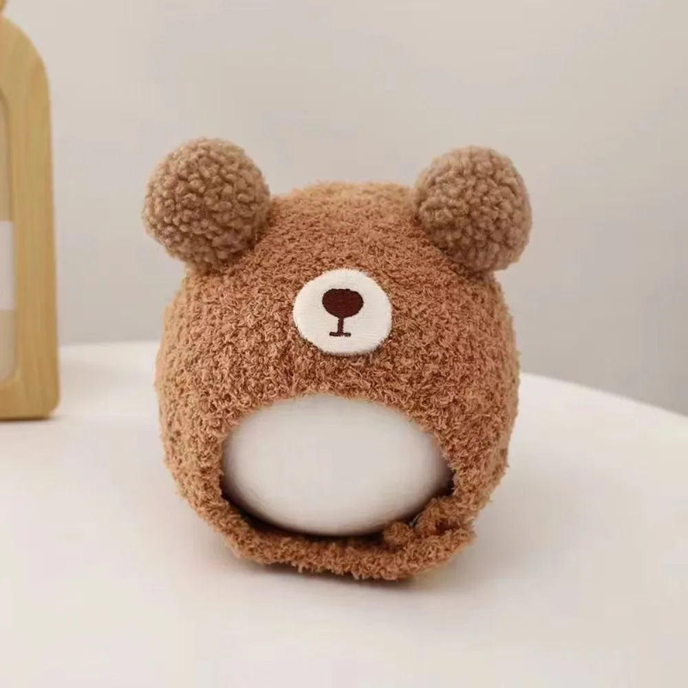 Gorro de lana grueso con oso adorable para bebé invierno - imagen 2