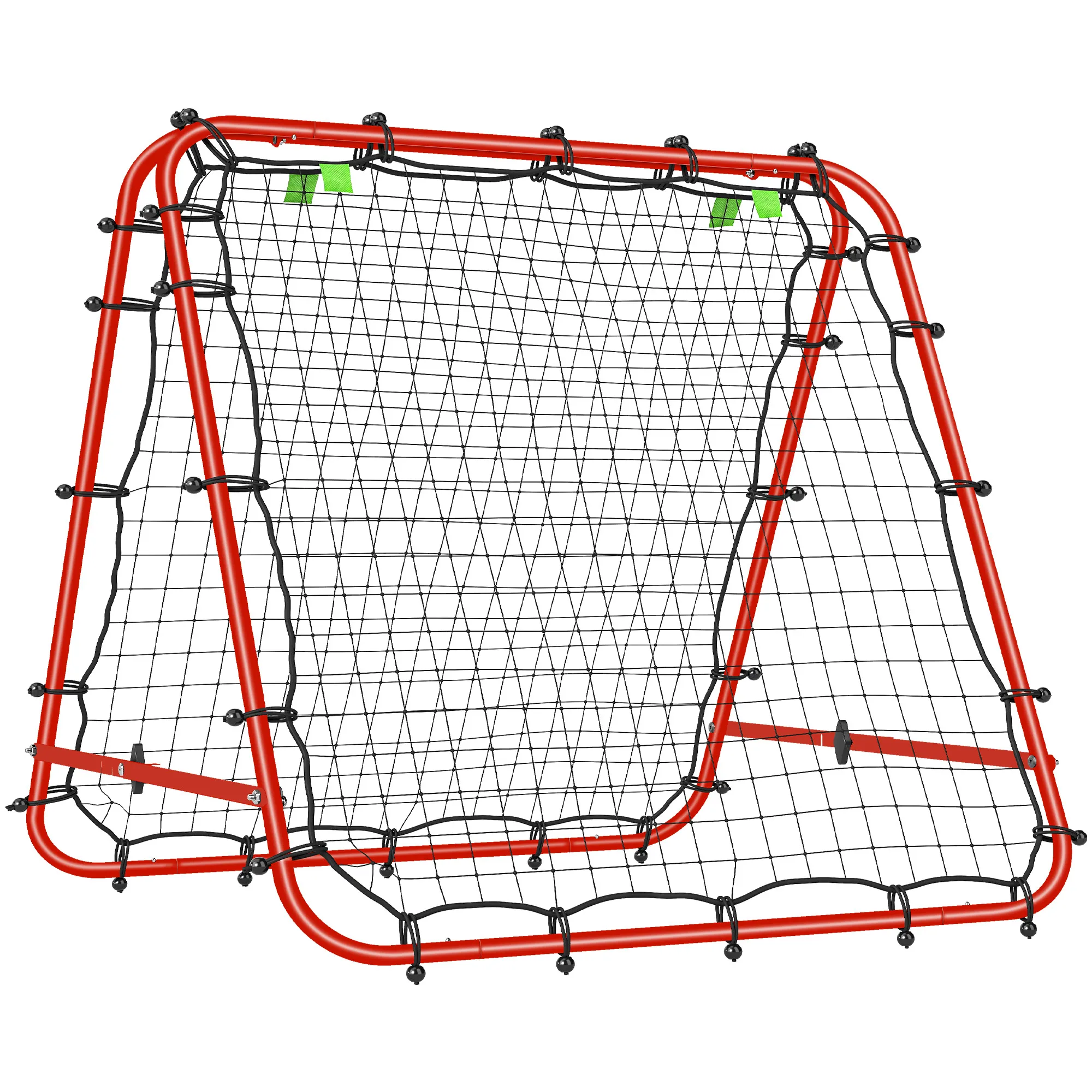 HOMCOM Red de Rebote Plegable de Doble Cara, Reboteador de Fútbol Ángulo Ajustable de 5 Niveles, con Tubo de Acero, Fácil de Instalar, Entrenamiento de Fútbol, Tenis, Béisbol, 100x95x90 cm