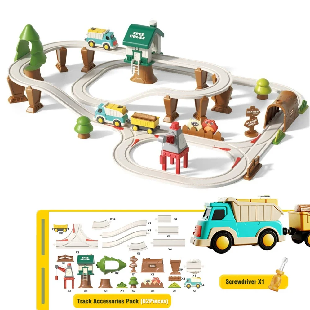 Modelo de tren de ferrocarril eléctrico, pista de ciudad de juguete, juguetes educativos, montaje de trenes ferroviarios, pista Circular, coche fundido a presión, regalo para niños - imagen 2