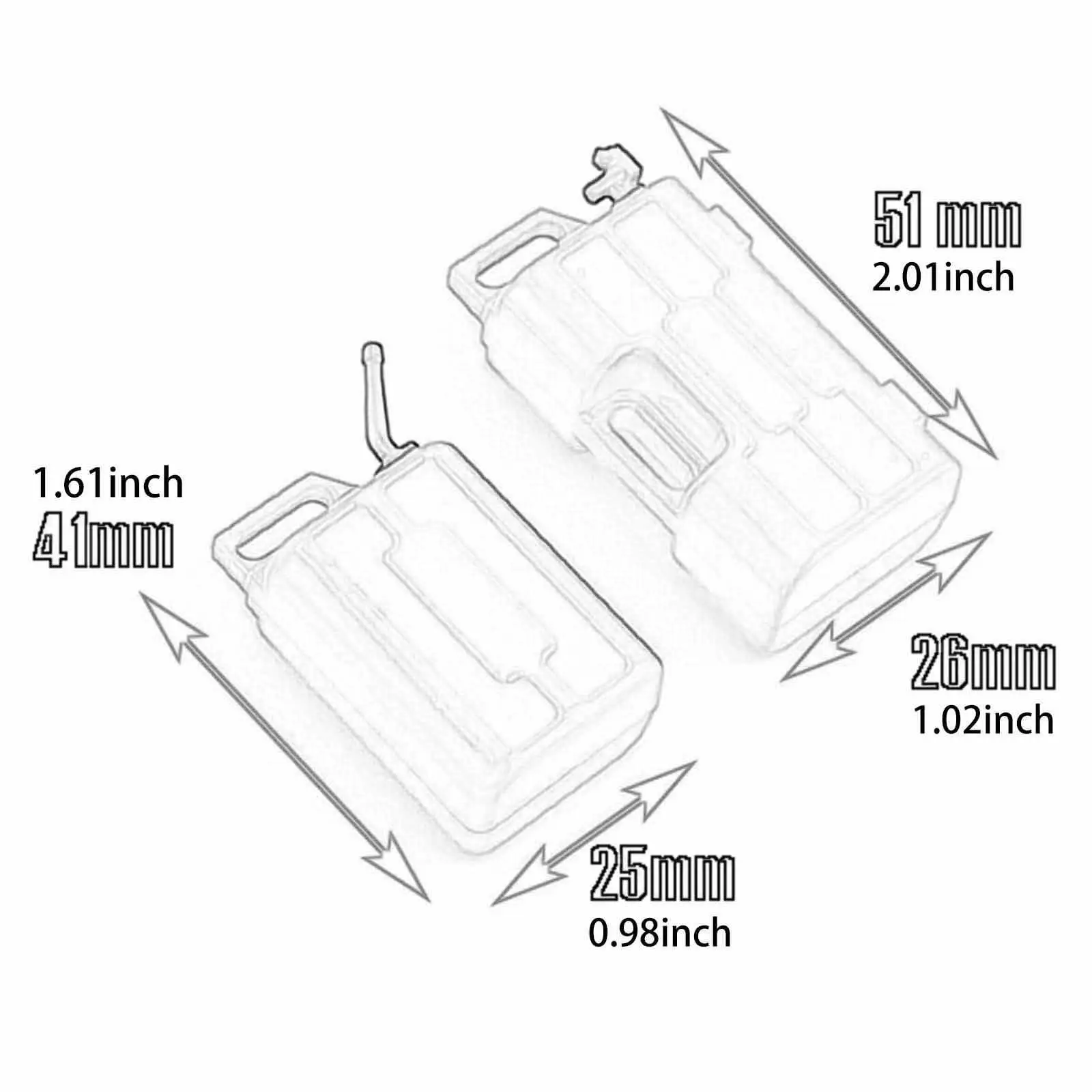 2x RC Car Simulation Fuel Tank and Can Set Decorative Simulated Decoration for TRX4 SCX10 1:10 Crawlers Remote Control Car Parts