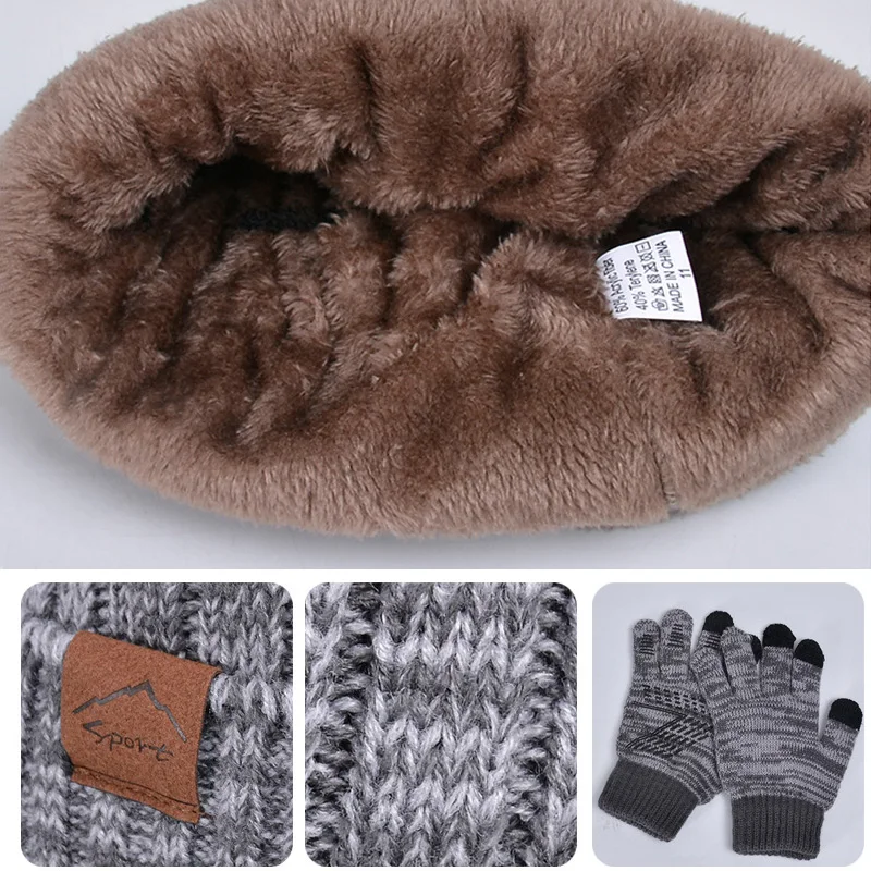 Gorro de invierno infantil con bufanda y guantes tejido - imagen 2