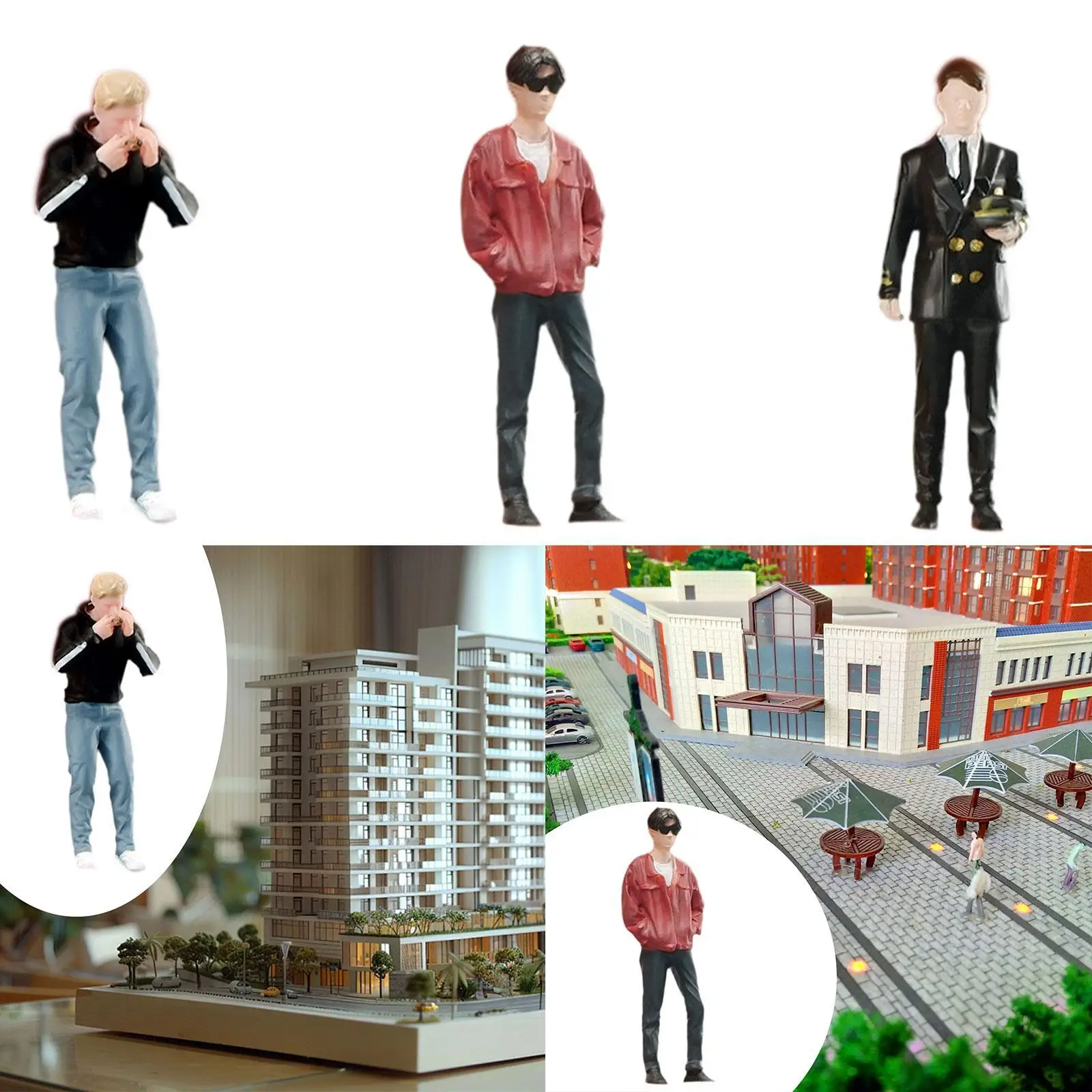 1:64 Scale Boy Figure Pose Scene Miniature People Model Ornament Character Handpainted DIY Projects Accessory Desktop Ornament