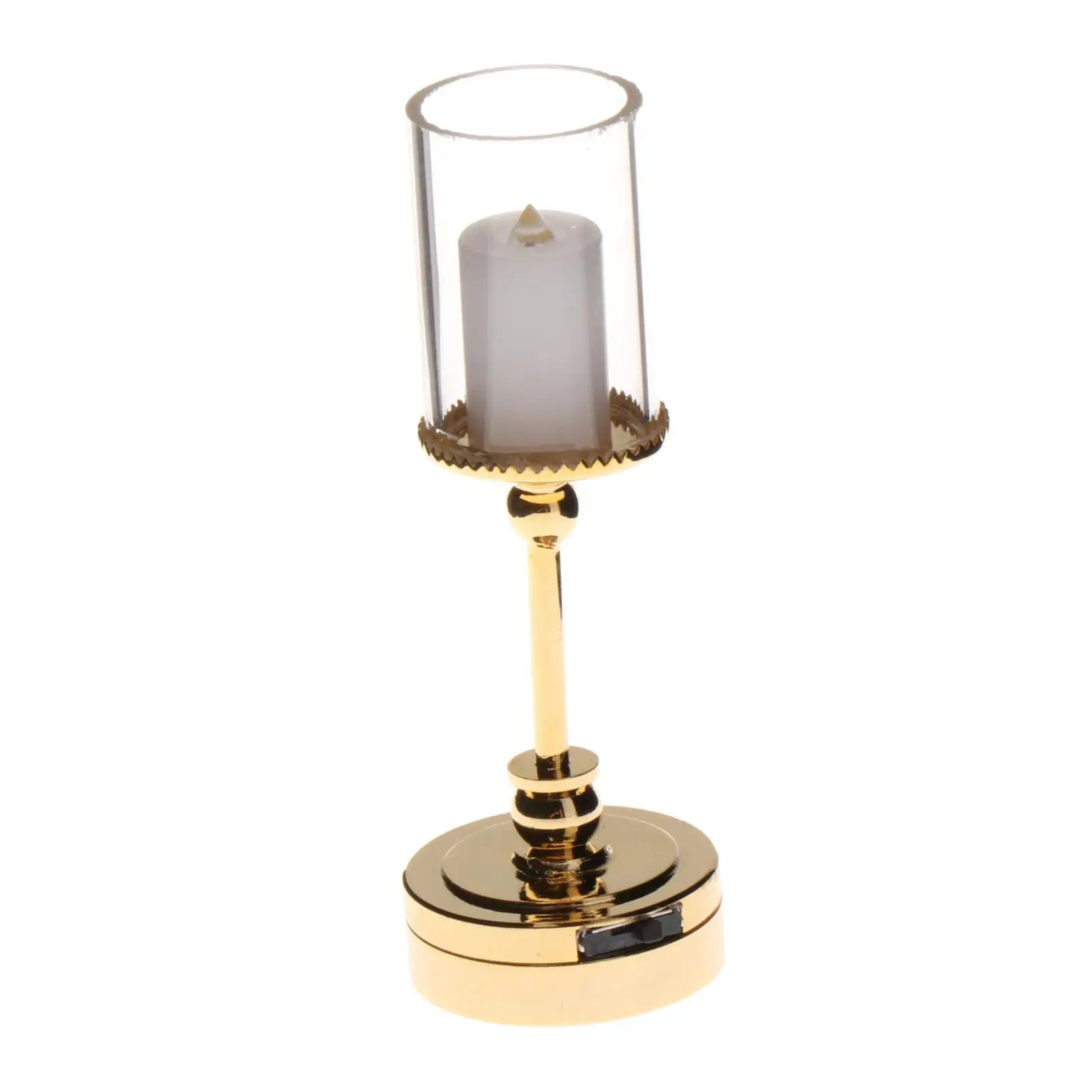 1/12 Dollhouse Miniature Candle Lamp Accessories Toy Furniture Ornaments Pretend Play for Living Room Bedroom Home Kitchen Decor