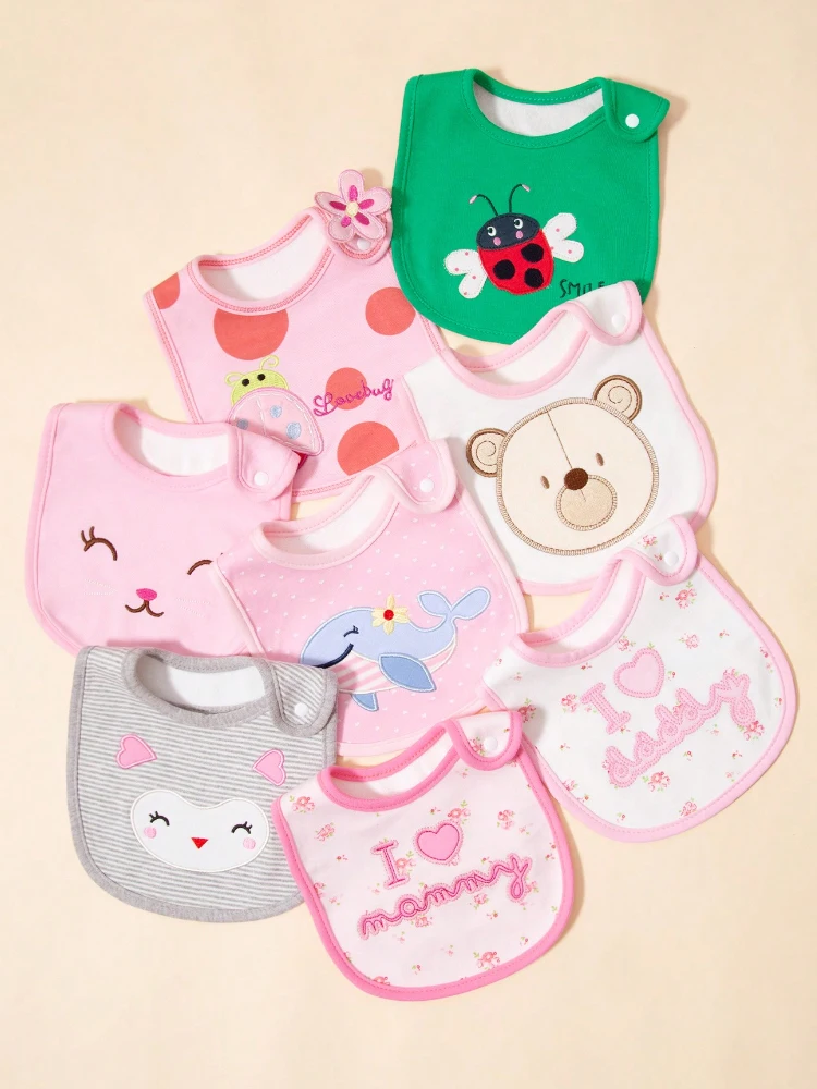 Portabebés en forma de U para niños, 3 piezas, toalla de saliva para recién nacidos, bolsillo impermeable de tres capas