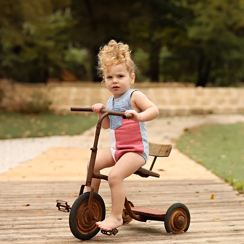 Colección de mezclilla de verano, conjunto de vestido para niñas, peleles bonitos para bebés, camisa informal para niños, falda para niñas, conjunto de ropa familiar con bolsillos en contraste - imagen 4