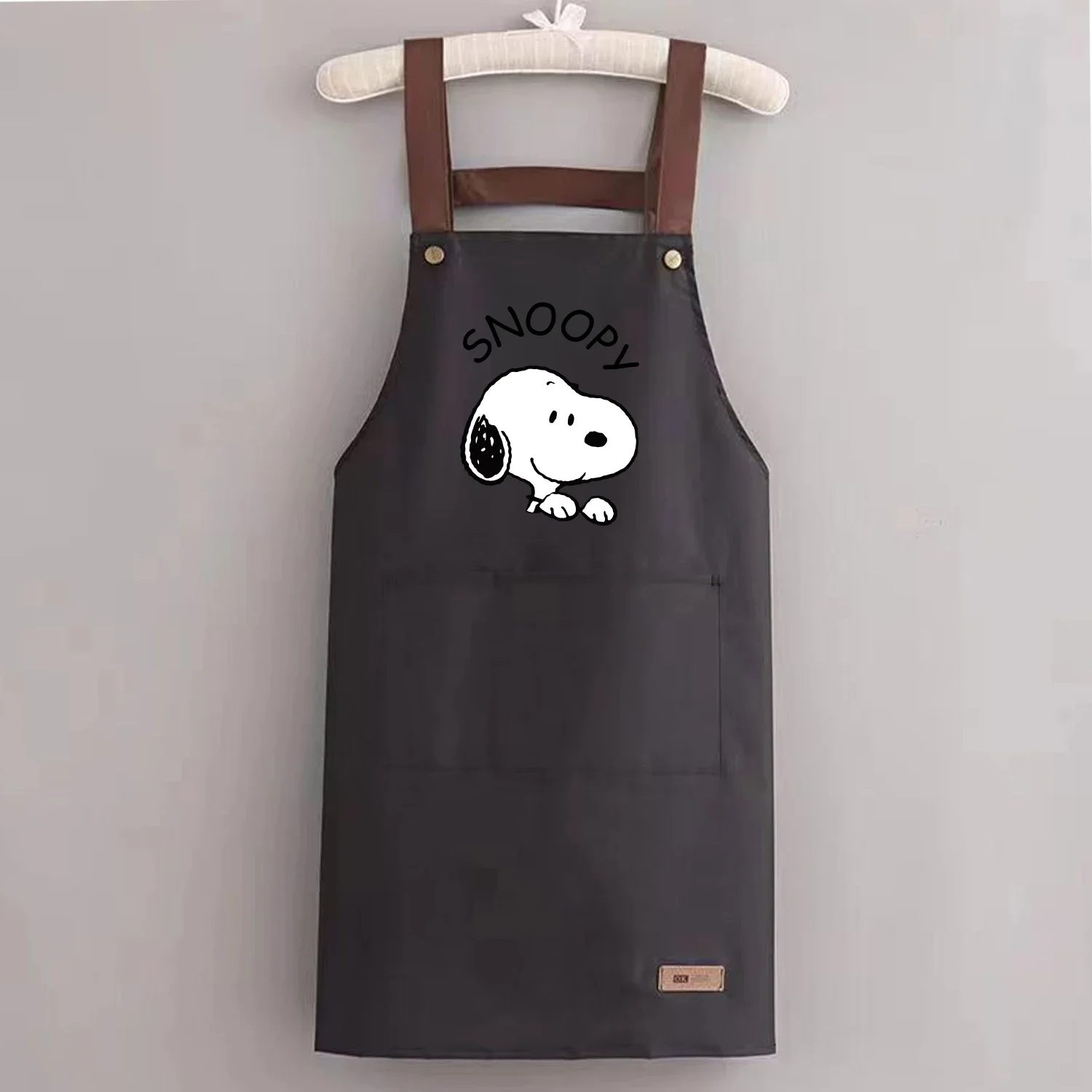 Delantales de cocina Snoopy para mujer y hombre, delantal de trabajo de Chef de dibujos animados, tienda de restaurante de Anime, estudios de uñas de belleza, uniforme de utilería, regalo - imagen 5