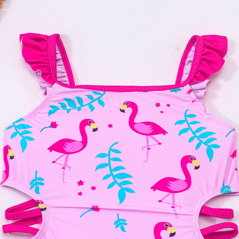 Bañador de una pieza para niña – Diseño flamenco de secado rápido - imagen 2