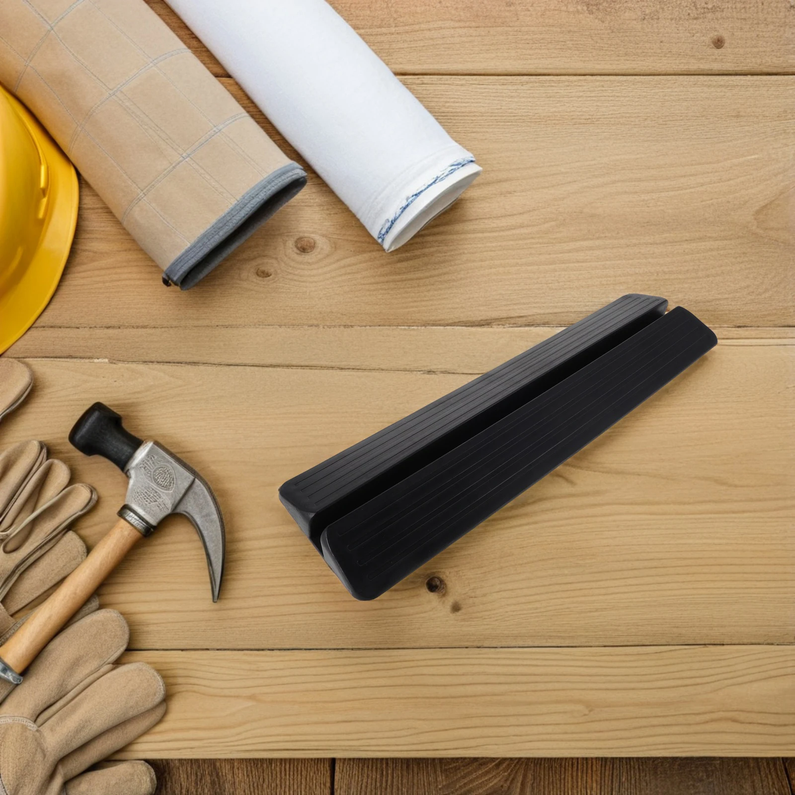 Placa de protección para puerta de bebé, soporte para pies, rampa de umbral interior, Protector de puerta de escalera negra, Hardware de valla para bebé, 2 uds. - imagen 4