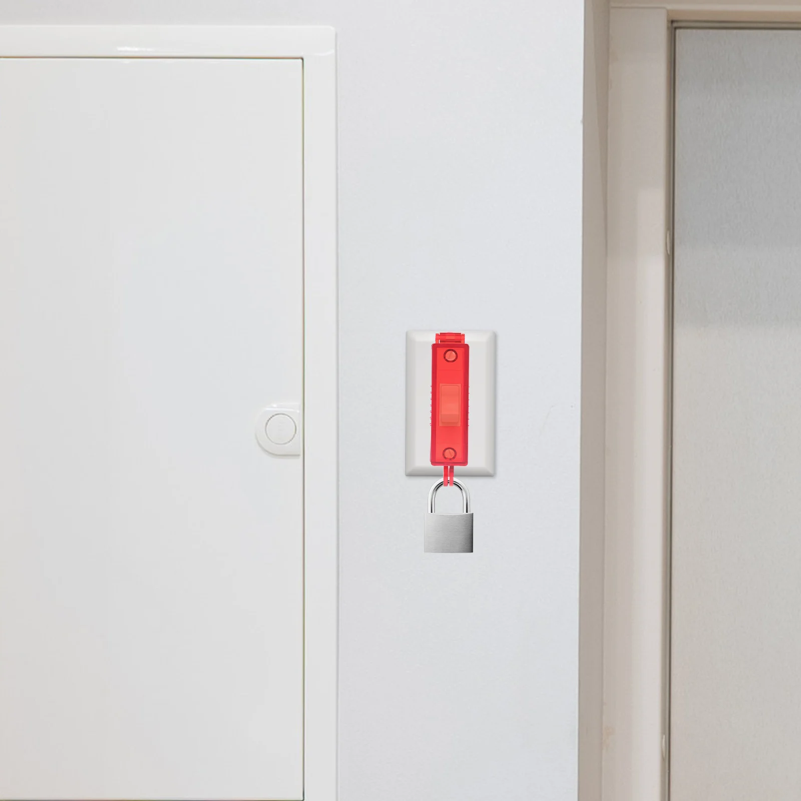 Interruptor de luz de bloqueo de botón de pared, Protector de interruptor de palanca a prueba de niños, resistente a impactos, de alta resistencia, orificio de bloqueo de seguridad