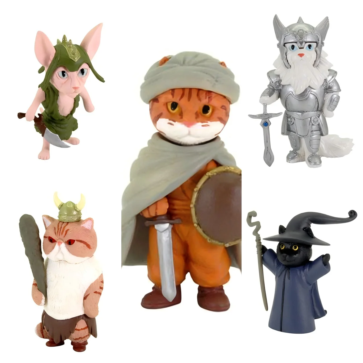 Figuras de colección fantasía para niños: gatos, magos y caballeros - imagen 3
