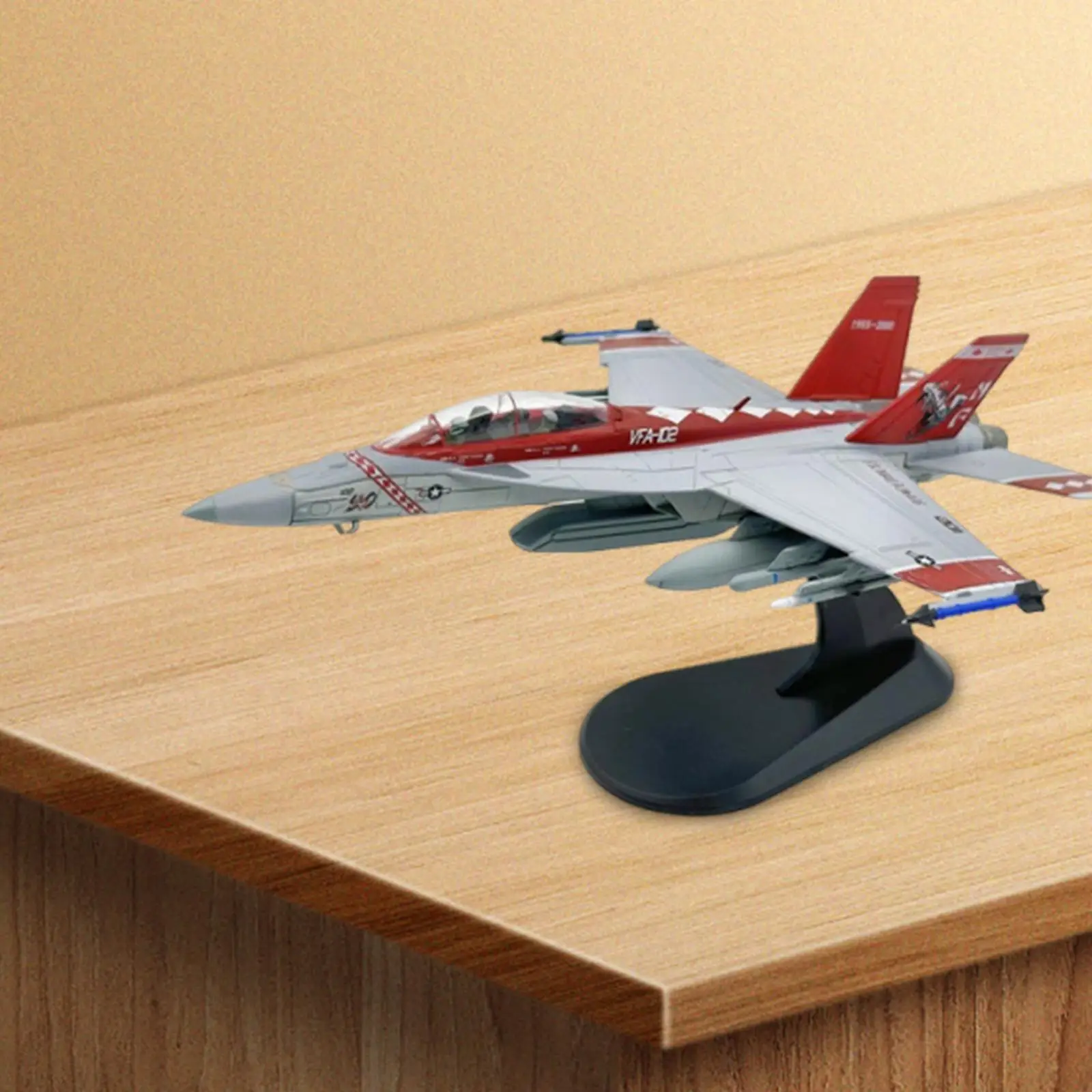 Modelo de combate F18 1/100, modelo de avión de simulación para estante, mesa de dormitorio