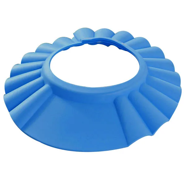 Gorro de ducha de bebé impermeable de Eva azul ajustable para protección de lavado de cabello de baño ultraligero 80 ° C Resistente al calor Adecuado - imagen 3