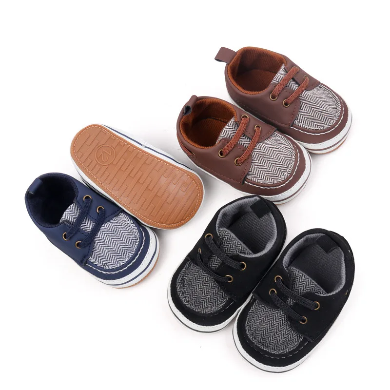 Zapatos de bebé a la moda de 0 a 18M, suela de goma antideslizante para primeros pasos, zapatos informales para niños recién nacidos de otoño y primavera