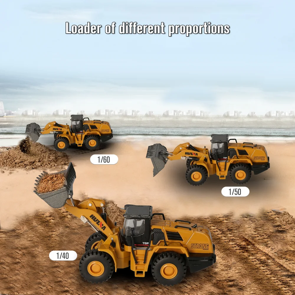 HUINA Excavadora de Juguete 1:60 – Camión Volquete y Bulldozer - imagen 3