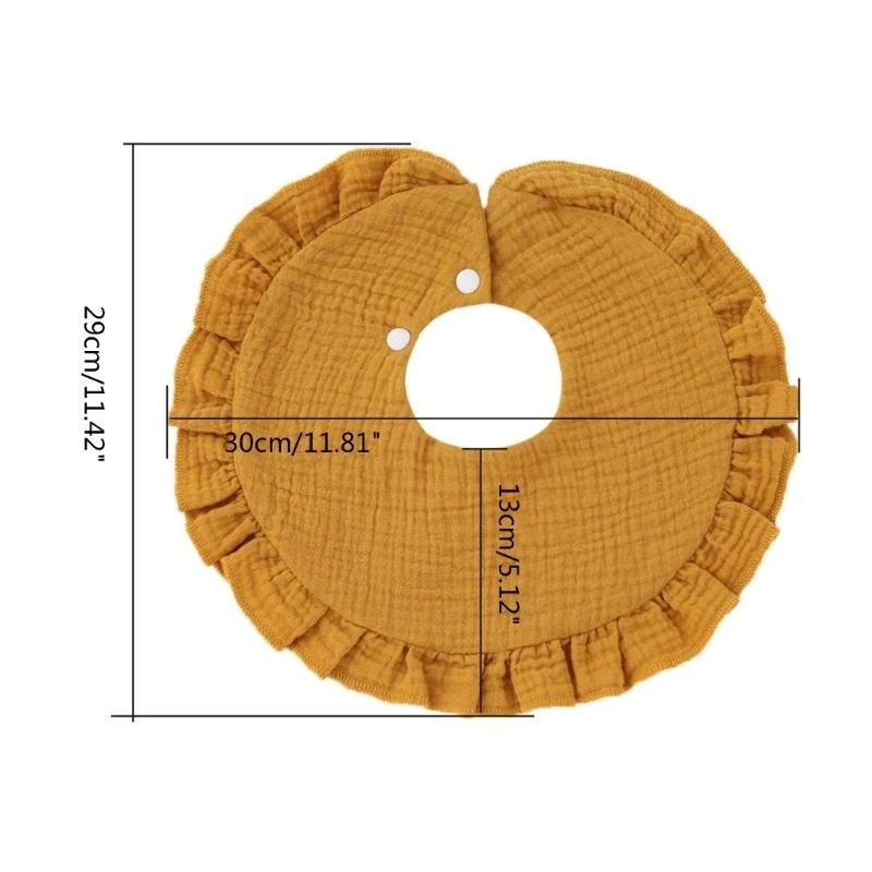 Babero bebé M76C para niño y niña, babero algodón transpirable, paño para eructar con botón a presión 2 etapas, Bandana - imagen 4