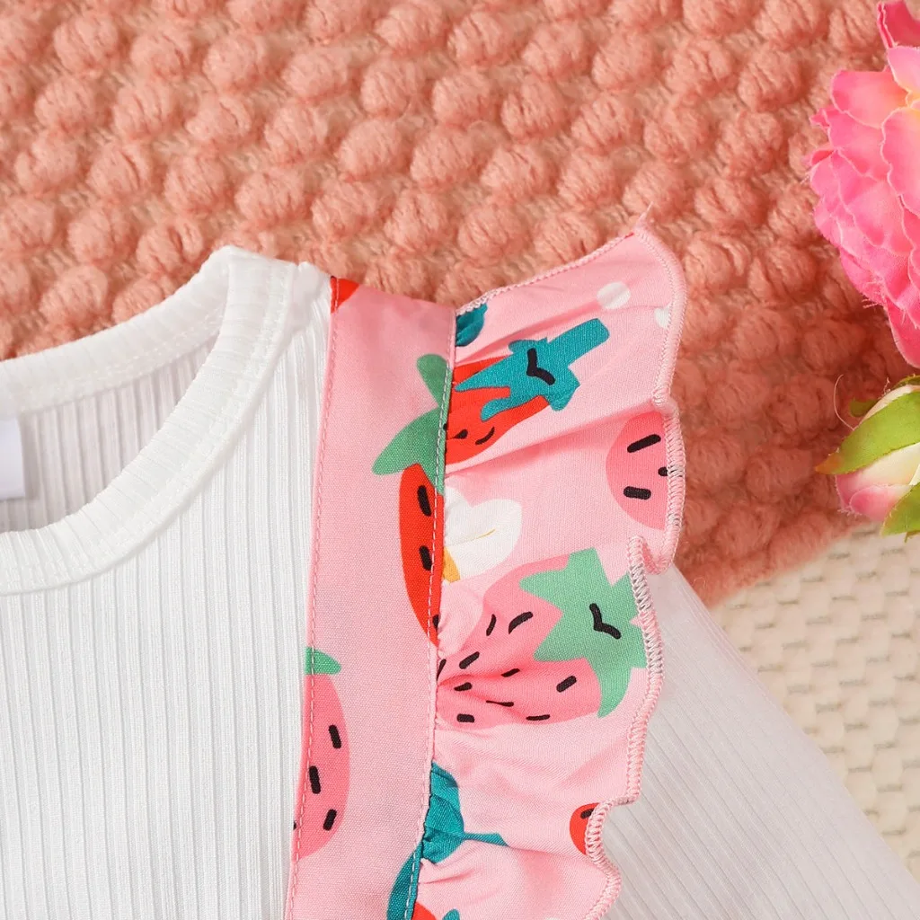 Vestido fresa de manga larga con diadema infantil - imagen 4