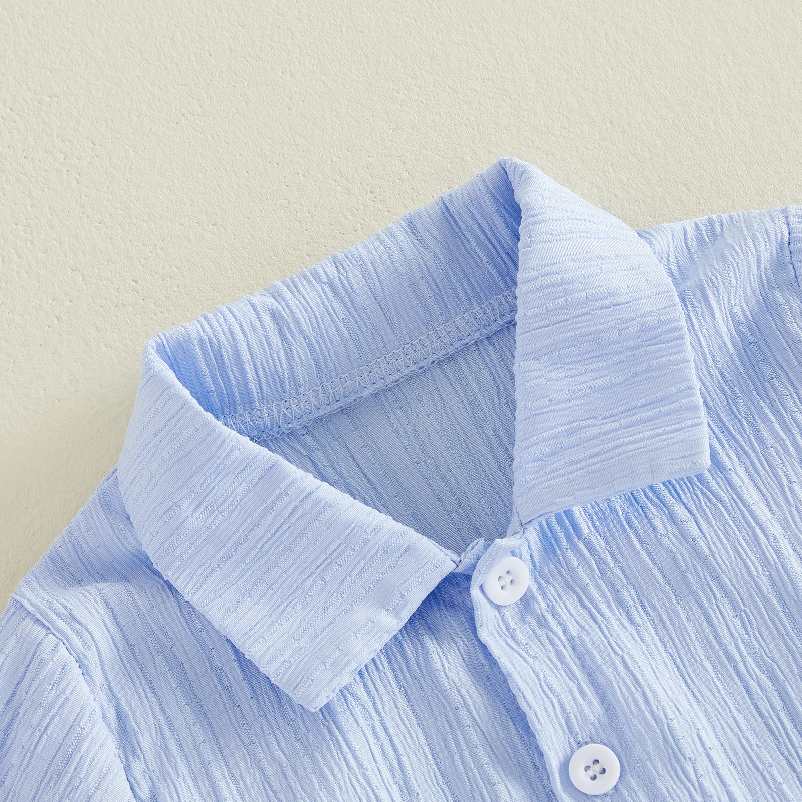 Conjunto verano bebé niño camisa manga corta botones y pantalón corto - imagen 5