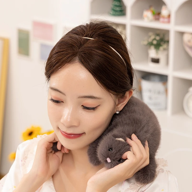 Almohada peluche hurón rayas grises 47cm – Muy suave y blandita - imagen 5