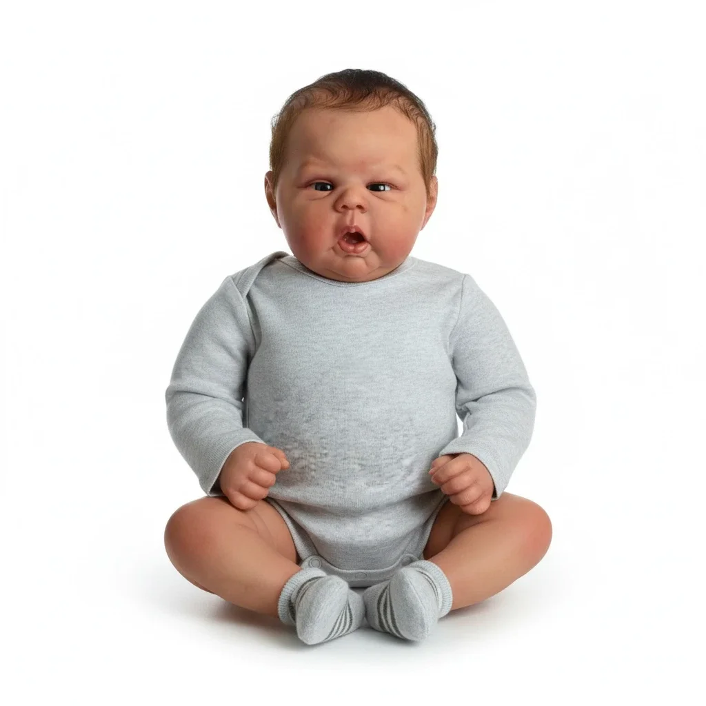 NPK 20 ''pintura a mano piel 3D con venas visibles con pelo de raíz Reborn Gounchi muñeca artística coleccionable para regalo de niños