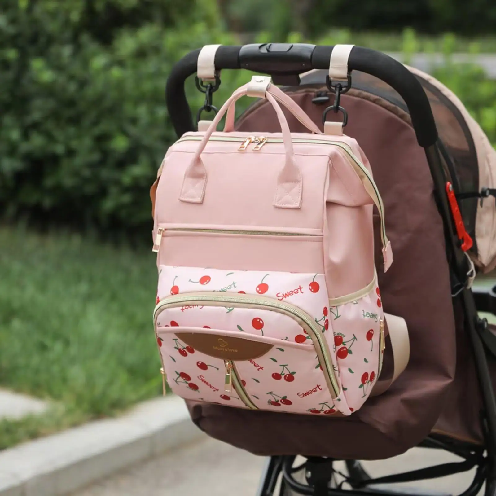 Mochila de pañales impermeable con cambiador y gran capacidad - imagen 3
