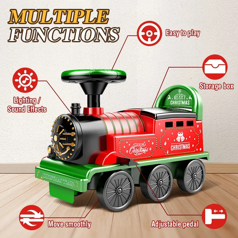 Tren eléctrico infantil con volante para montar – Juguete educativo - imagen 5