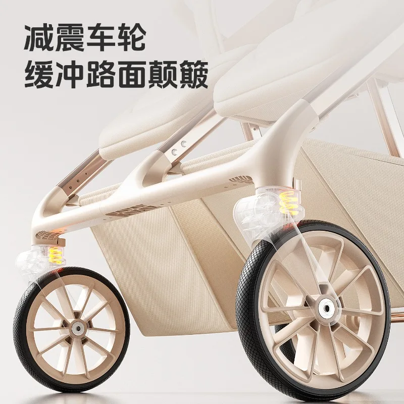 El cochecito se puede sentarse y tumbarse y plegar ligeramente para carritos de bebé recién nacidos de 0 a 3 años. - imagen 3