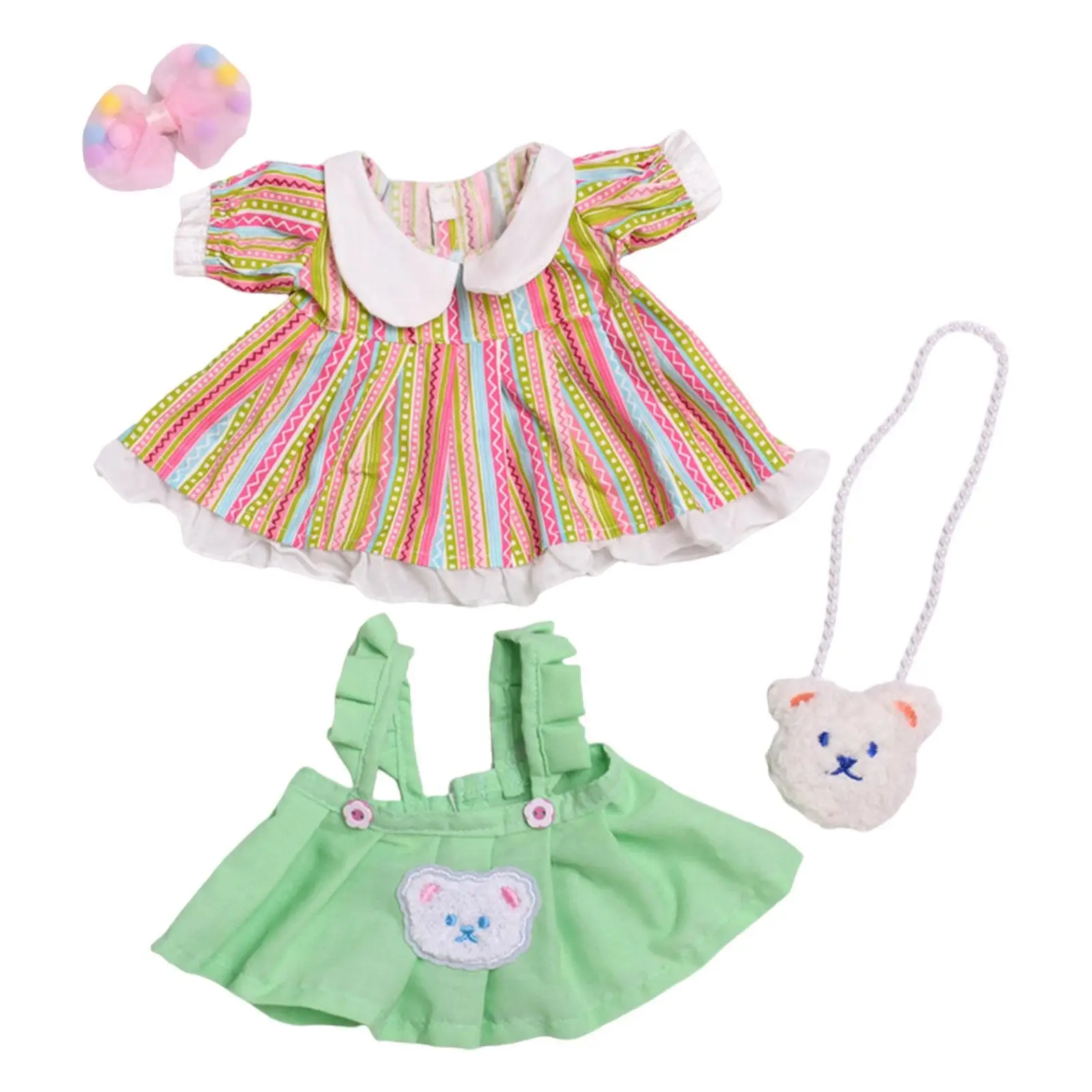 Doll Outfit Set with Bag for 14.96inch Dolls, Create Your Own Fashion Props