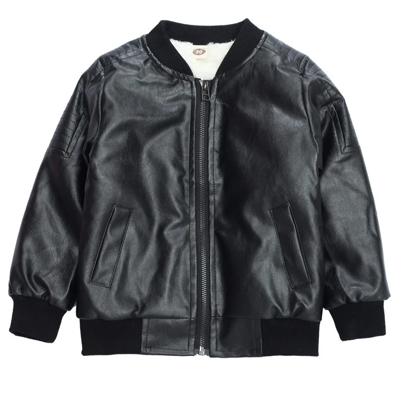 Chaqueta acolchada de polipiel para niños – Cálida con cremallera - imagen 4