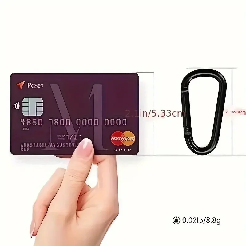 Hebilla de senderismo con gancho D versátil, color negro, para exteriores, 6 uds., duradera - imagen 2